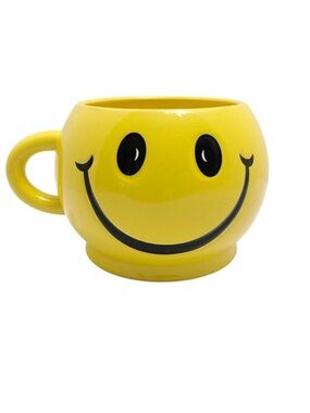 Smiley Face Mug or Planter Yellow Large